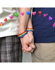HZ 2020 fajny facet Punk Rainbow Canvas bransoletka regulowany Hip Hop Nylon pleciony pasek bransoletka dla kobiet Man para Part