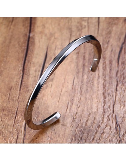 Vnox stal nierdzewna vintage bransoletka dla kobiet mężczyzn Mobius skręcona bransoletka mankietowa Unisex Casual Pulseira panow