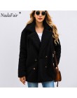 Nadafair Casual pluszowy płaszcz zimowy polar Plus rozmiar ciepły gruby kurtka ze sztucznego futra płaszcz kobiety kieszenie plu