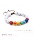 OAIITE Trendy 7 Chakra okrągły zroszony kamień naturalny bransoletka dla kobiet mężczyzn Healing Balance Therapy joga biżuteria 
