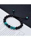 LUBINGSHINE etniczna regulowana bransoletka z kamieniami lawowymi kobiety naturalny czarny wulkaniczny budda koralik joga branso
