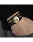 12 znak zodiaku horoskop męska skórzana bransoletka w stylu Vintage Retro urok nadgarstek mężczyzna biżuteria prezenty dla mężcz