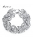 Minmin złoty/srebrny kolor bransoletki dla kobiet kryształ Rhinestone tenis Chain Link bransoletki bransoletki ślubne biżuteria 