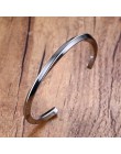 Vnox stal nierdzewna vintage bransoletka dla kobiet mężczyzn Mobius skręcona bransoletka mankietowa Unisex Casual Pulseira panow