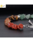 CSJA 7 Chakra Reiki bransoletki damskie Chain Link karabińczyk Healing Balance naturalny Chip kamień koraliki medytacja Rainbow 