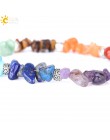 CSJA 7 Chakra Reiki bransoletki damskie Chain Link karabińczyk Healing Balance naturalny Chip kamień koraliki medytacja Rainbow 
