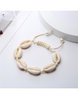Czeski naturalne morskie powłoki bransoletki anklet ręcznie dzianiny liny elastyczne zroszony Pulseira DIY biżuteria plażowa akc