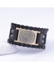 Skyrim Vintage Viking kompas skórzana bransoletka dla człowieka Nordic Runes Odin Symbol Wrap bransoletka prezent akcesoria biżu