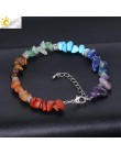 CSJA 7 Chakra Reiki bransoletki damskie Chain Link karabińczyk Healing Balance naturalny Chip kamień koraliki medytacja Rainbow 