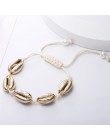 Czeski naturalne morskie powłoki bransoletki anklet ręcznie dzianiny liny elastyczne zroszony Pulseira DIY biżuteria plażowa akc