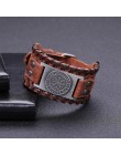 Skyrim Vintage Viking kompas skórzana bransoletka dla człowieka Nordic Runes Odin Symbol Wrap bransoletka prezent akcesoria biżu