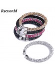 RscvonM Exquisite kryształ bransoletka mankietowa marki otwarte bransoletki typu bangle Pulseira Feminina dla kobiet Bijoux nowa