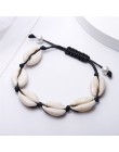 Czeski naturalne morskie powłoki bransoletki anklet ręcznie dzianiny liny elastyczne zroszony Pulseira DIY biżuteria plażowa akc