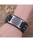Skyrim Vintage Viking kompas skórzana bransoletka dla człowieka Nordic Runes Odin Symbol Wrap bransoletka prezent akcesoria biżu