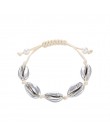 Czeski naturalne morskie powłoki bransoletki anklet ręcznie dzianiny liny elastyczne zroszony Pulseira DIY biżuteria plażowa akc
