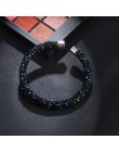 RscvonM Exquisite kryształ bransoletka mankietowa marki otwarte bransoletki typu bangle Pulseira Feminina dla kobiet Bijoux nowa