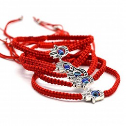 Ręcznie plecione liny Lucky bransoletka z czerwonego sznurka Evil Eye Charm bransoletki dla kobiet przynoszą szczęście spokojny 