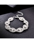 2019 nowy Fahison eleganckie jasne kobiety Lady Rhinestone Crystal bransoletka z metalowym łańcuszkiem bransoletka biżuteria ślu