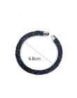 RscvonM Exquisite kryształ bransoletka mankietowa marki otwarte bransoletki typu bangle Pulseira Feminina dla kobiet Bijoux nowa