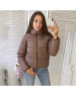 FORERUN Fashion Bubble Coat solidny standardowy kołnierz ponadgabarytowy krótka kurtka zimowa jesień kobiet rozdymka kurtka Park