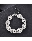 2019 nowy Fahison eleganckie jasne kobiety Lady Rhinestone Crystal bransoletka z metalowym łańcuszkiem bransoletka biżuteria ślu