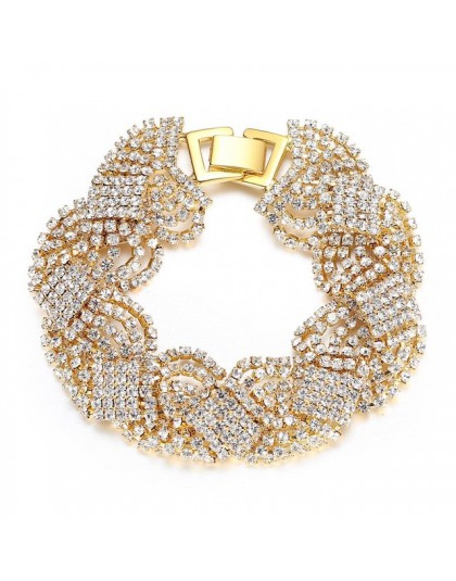 Minmin złoty/srebrny kolor bransoletki dla kobiet kryształ Rhinestone tenis Chain Link bransoletki bransoletki ślubne biżuteria 