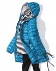 7XL Winter Woman wyściełana długa kurtka z kapturem biała kaczuszka żeński płaszcz Ultra lekkie cienkie solidne kurtki płaszcz p