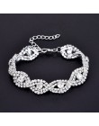 2019 nowy Fahison eleganckie jasne kobiety Lady Rhinestone Crystal bransoletka z metalowym łańcuszkiem bransoletka biżuteria ślu