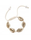 Czeski naturalne morskie powłoki bransoletki anklet ręcznie dzianiny liny elastyczne zroszony Pulseira DIY biżuteria plażowa akc