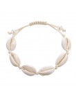 Czeski naturalne morskie powłoki bransoletki anklet ręcznie dzianiny liny elastyczne zroszony Pulseira DIY biżuteria plażowa akc