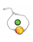 DIEZI świecące w ciemności Charms bransoletka szkło Cabochon szary księżyc Luminous biżuteria srebrny Chain Link bransoletki dla