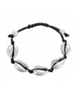 Czeski naturalne morskie powłoki bransoletki anklet ręcznie dzianiny liny elastyczne zroszony Pulseira DIY biżuteria plażowa akc