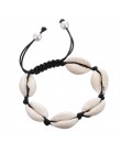 Czeski naturalne morskie powłoki bransoletki anklet ręcznie dzianiny liny elastyczne zroszony Pulseira DIY biżuteria plażowa akc