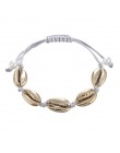 Czeski naturalne morskie powłoki bransoletki anklet ręcznie dzianiny liny elastyczne zroszony Pulseira DIY biżuteria plażowa akc