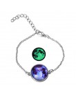 DIEZI świecące w ciemności Charms bransoletka szkło Cabochon szary księżyc Luminous biżuteria srebrny Chain Link bransoletki dla