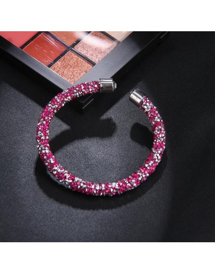 RscvonM Exquisite kryształ bransoletka mankietowa marki otwarte bransoletki typu bangle Pulseira Feminina dla kobiet Bijoux nowa