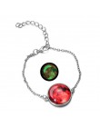 DIEZI świecące w ciemności Charms bransoletka szkło Cabochon szary księżyc Luminous biżuteria srebrny Chain Link bransoletki dla