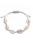Czeski naturalne morskie powłoki bransoletki anklet ręcznie dzianiny liny elastyczne zroszony Pulseira DIY biżuteria plażowa akc