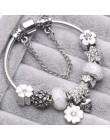 TOGORY New Fashion Grystal & Glass słonecznik Dangles Charm bransoletka Fit wąż łańcuch DIY delikatna bransoletka dla damska biż