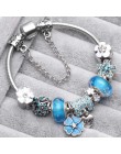 TOGORY New Fashion Grystal & Glass słonecznik Dangles Charm bransoletka Fit wąż łańcuch DIY delikatna bransoletka dla damska biż