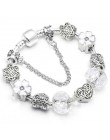 TOGORY New Fashion Grystal & Glass słonecznik Dangles Charm bransoletka Fit wąż łańcuch DIY delikatna bransoletka dla damska biż