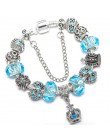TOGORY New Fashion Grystal & Glass słonecznik Dangles Charm bransoletka Fit wąż łańcuch DIY delikatna bransoletka dla damska biż