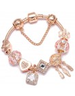 TOGORY New Fashion Grystal & Glass słonecznik Dangles Charm bransoletka Fit wąż łańcuch DIY delikatna bransoletka dla damska biż