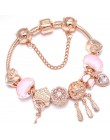 TOGORY New Fashion Grystal & Glass słonecznik Dangles Charm bransoletka Fit wąż łańcuch DIY delikatna bransoletka dla damska biż
