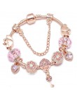 TOGORY New Fashion Grystal & Glass słonecznik Dangles Charm bransoletka Fit wąż łańcuch DIY delikatna bransoletka dla damska biż