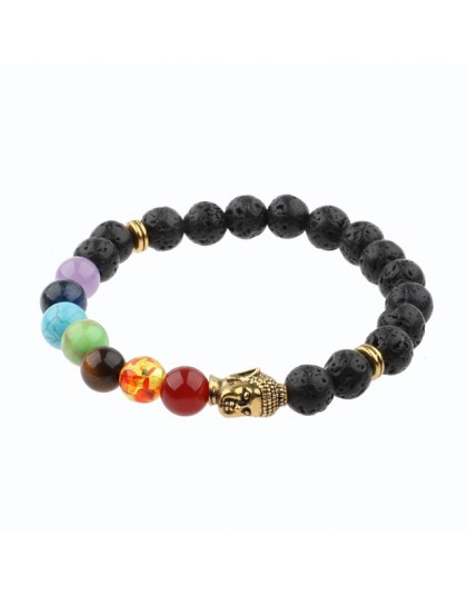 Urok budda i bransoletka evil eye kobiety 8mm elastyczny okrągły jasnoczarny kamień Chakra bransoletki mężczyźni Erkek Bileklik 