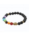 Urok budda i bransoletka evil eye kobiety 8mm elastyczny okrągły jasnoczarny kamień Chakra bransoletki mężczyźni Erkek Bileklik 