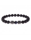 Urok budda i bransoletka evil eye kobiety 8mm elastyczny okrągły jasnoczarny kamień Chakra bransoletki mężczyźni Erkek Bileklik 