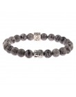 Urok budda i bransoletka evil eye kobiety 8mm elastyczny okrągły jasnoczarny kamień Chakra bransoletki mężczyźni Erkek Bileklik 