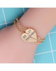 Urok 2 sztuk/zestaw Best Friends bransoletki dla kobiet dziewczyn Puzzle serce bransoletki złoto srebro przyjaźń na zawsze Bff b